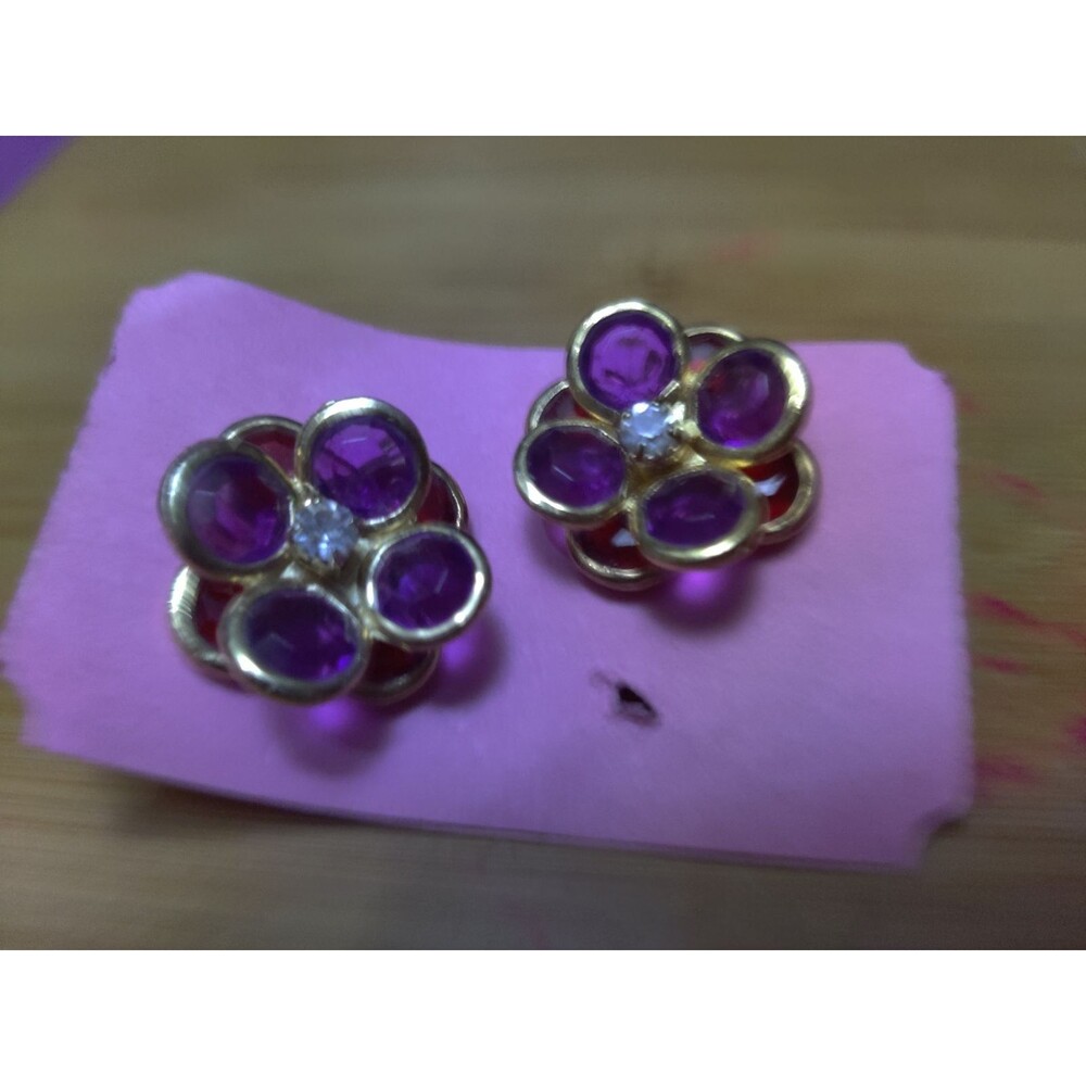 Crystal Layered Flower Petals Earrings